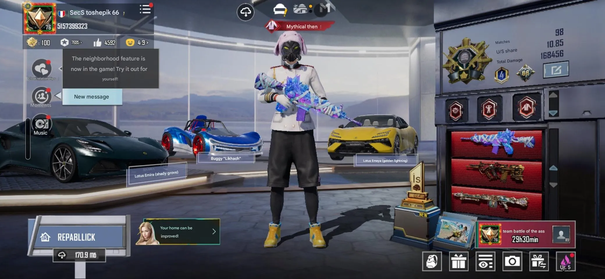 PGM284 30 DRAVION X-SUIT M416 8 LVL MG3 7 LVL AUG 7 LVL M762 7 LVL ACE RARE UPGRADES (G)